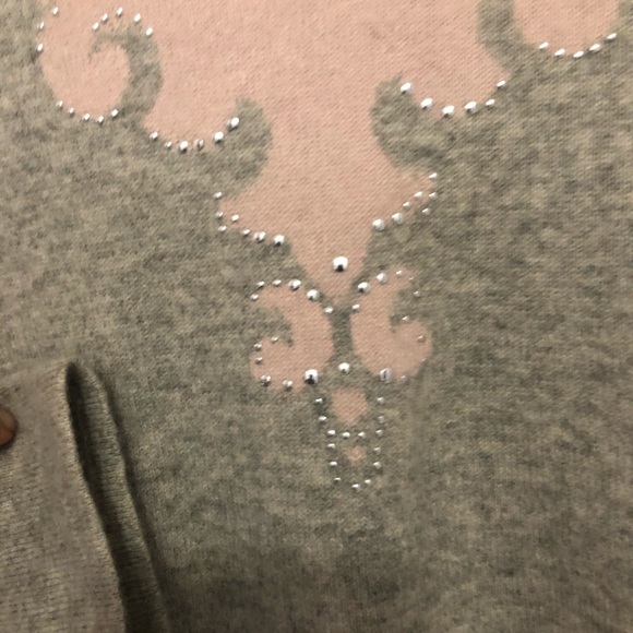 Soft Cashmere pink + grey turtleneck studded - Picture 4 of 6